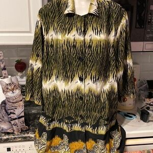 F New Gear button front 3/4 sleeve plus size shirt 3X